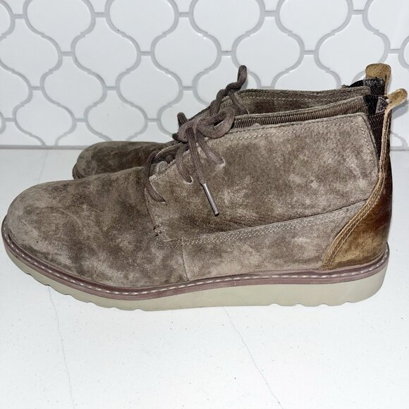 Reef Men's Voyage Chukka Boot Sz 12 RF0A3626 Brown Leather Cork Insole - Picture 3 of 10